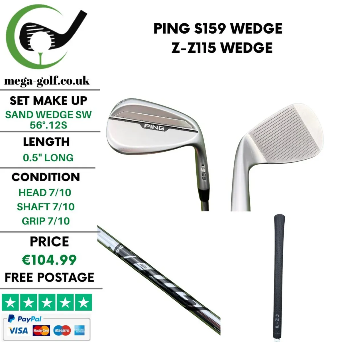 Ping S159 Wedge Sw 56°.12S / Z-Z115 Wedge - Image 1