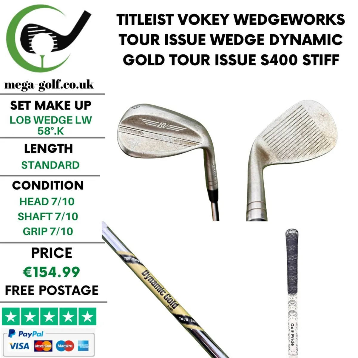 Titleist Vokey Wedgeworks Tour Issue Wedge Lw 58° - Image 1