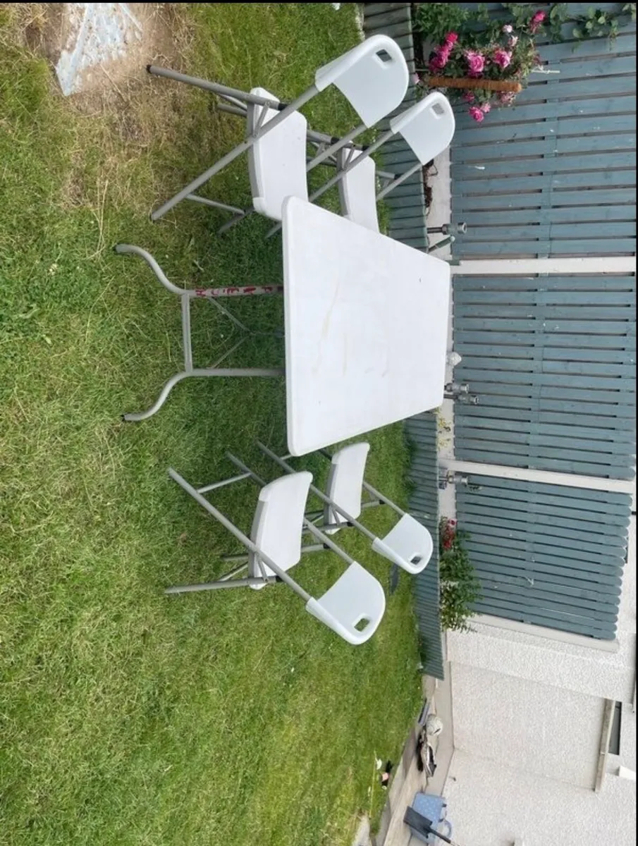 Outdoor 1 Table and 4 Chairs Foldable type - Image 4