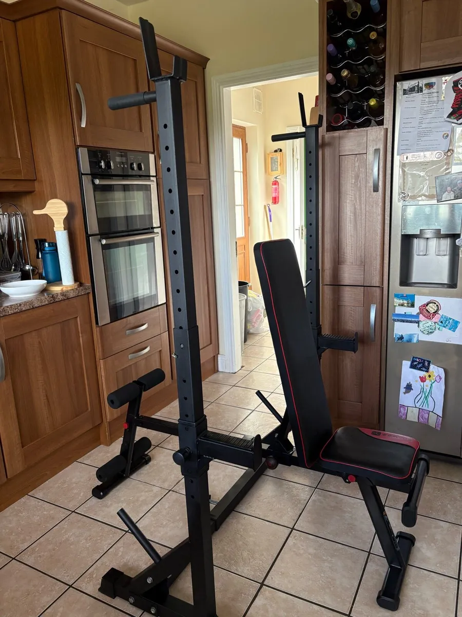 METAL WEIGHTS GYM SET, SQUAT RACK + BENCH PRESS! - Image 4