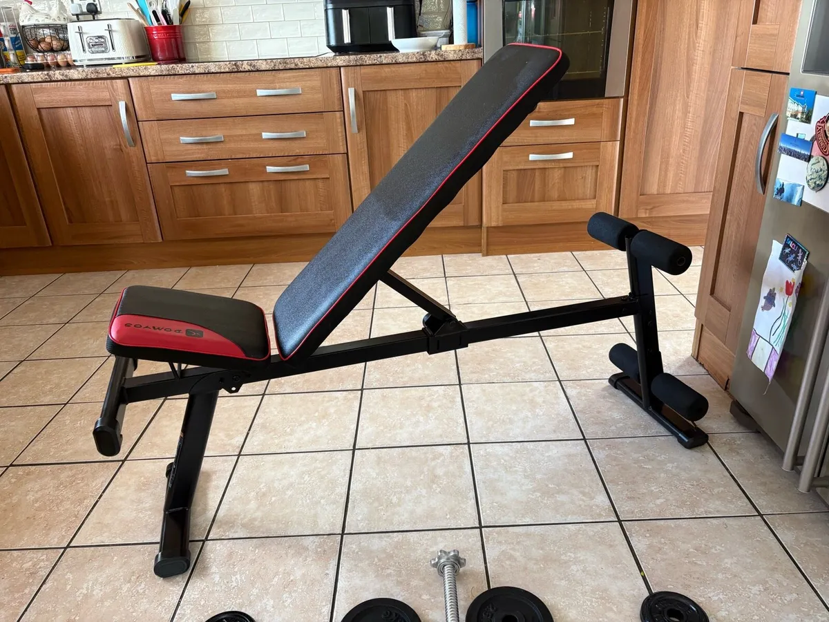 METAL WEIGHTS GYM SET, SQUAT RACK + BENCH PRESS! - Image 3