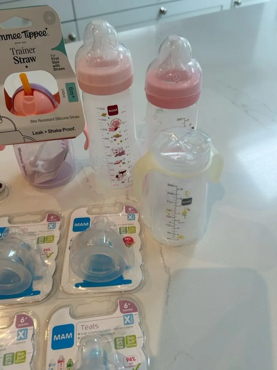 mam teats 6+ months (size x) (6 packs) plus beakers/bottles etc! - Image 3