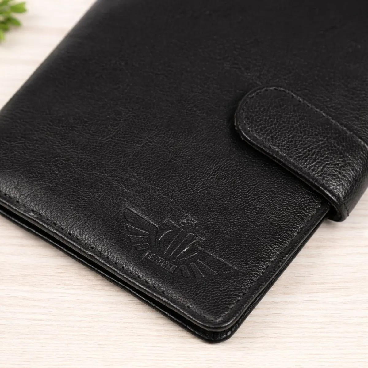 Leather Passport Holder Black Travel Wallet - Image 2