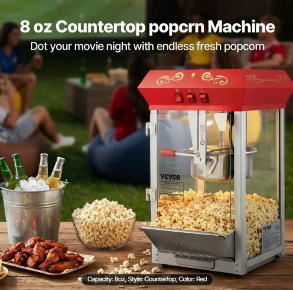 Popcorn Maker, 850W Popcorn Popper Machine - Image 2