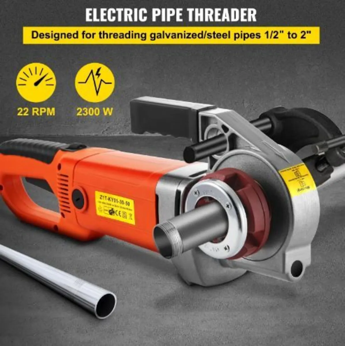 Electric Pipe Threader, 2300W Pipe - Image 2