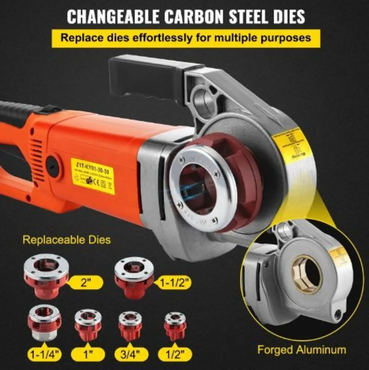 Electric Pipe Threader, 2300W Pipe - Image 1