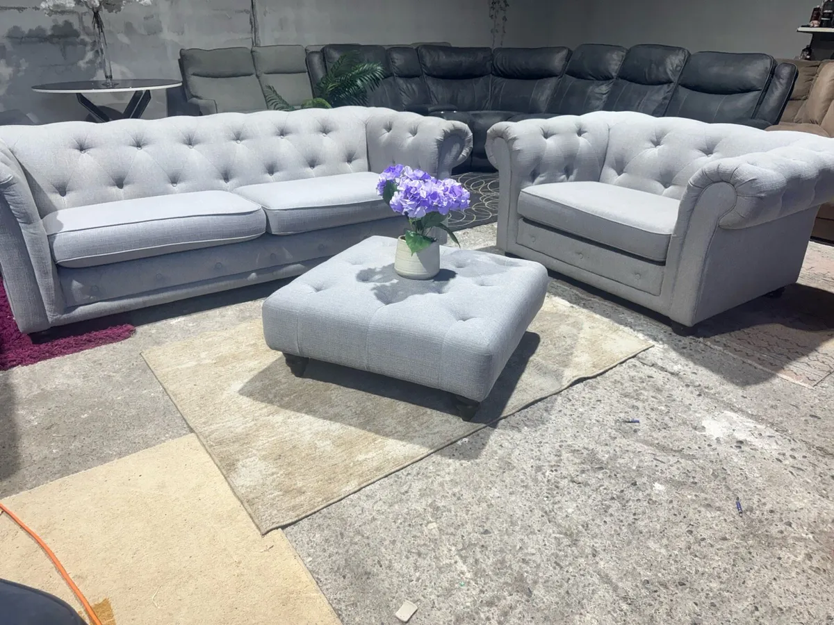DFS 4 seater + 2 seater cuddle+footstool - Image 1