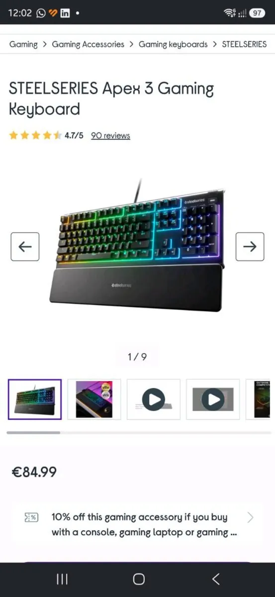 Keyboard Steelseries Apex 3 - Image 3