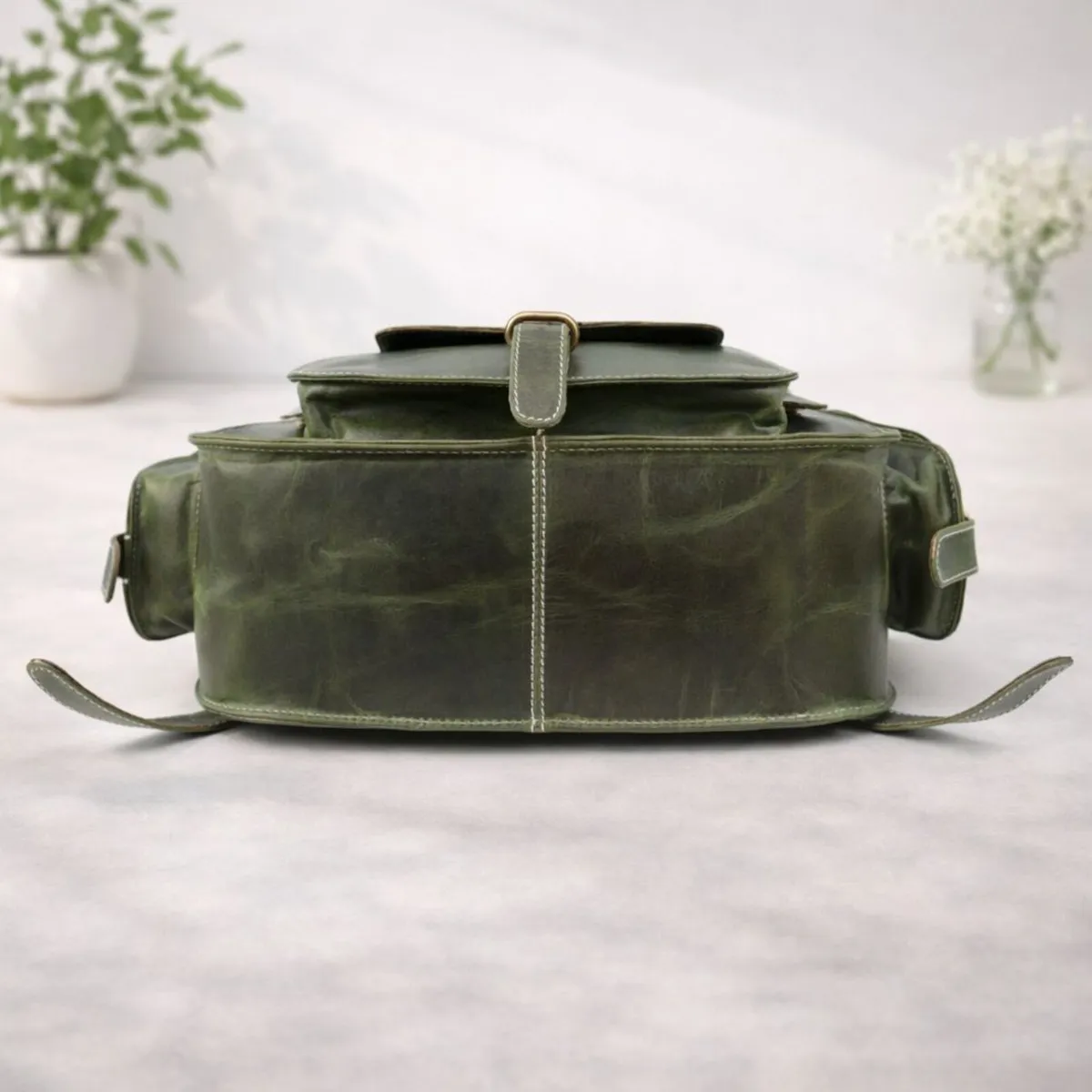 Genuine Leather Backpack  Rustic Leather Backpack - Image 3