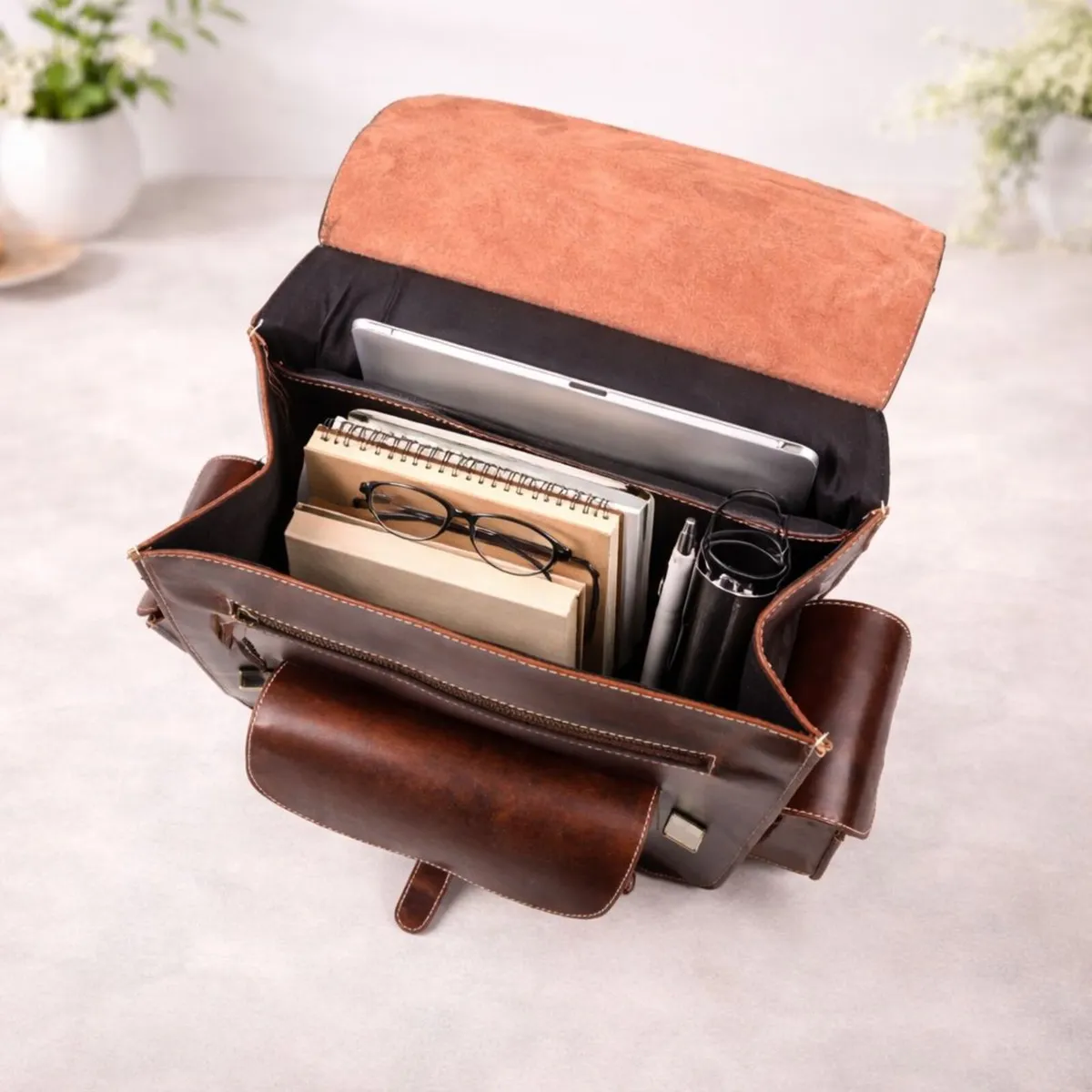 Genuine Leather Backpack  Rustic Leather Backpack - Image 2