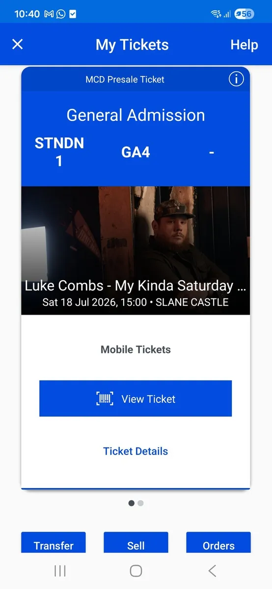 Two Luke Combs Tickets