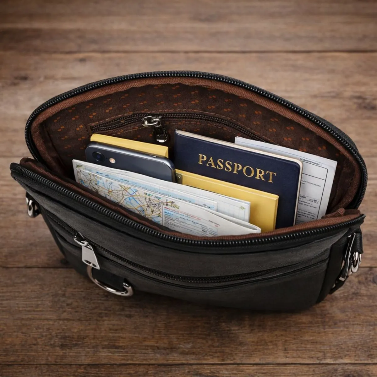 Leather Sling Bag vintage Crossbody Chest Bag - Image 2