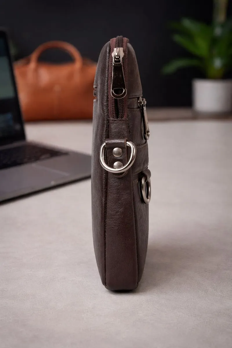 Leather Sling Bag vintage Crossbody Chest Bag - Image 4