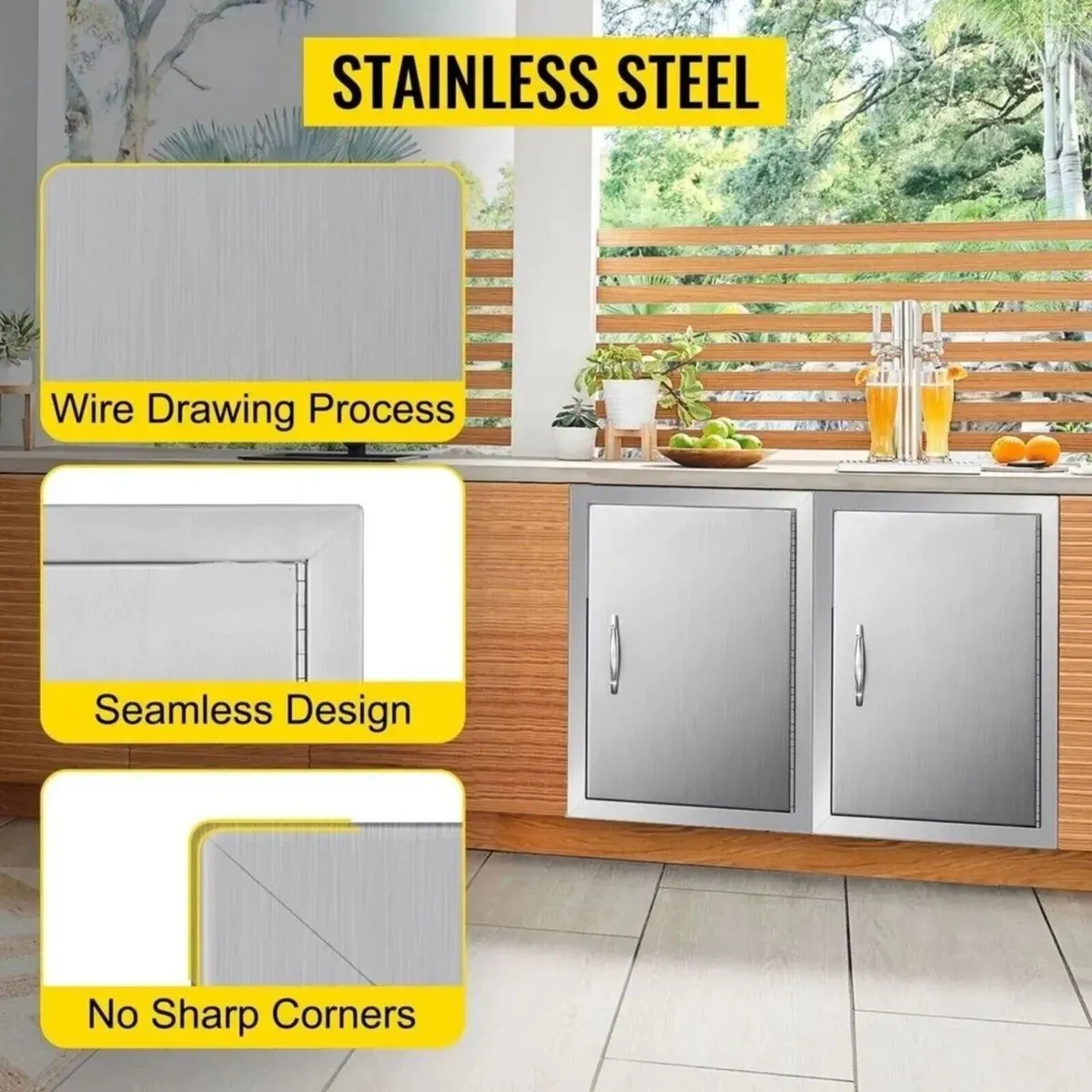BBQ Access Door 14" x20" Single Wall Steel - Image 3