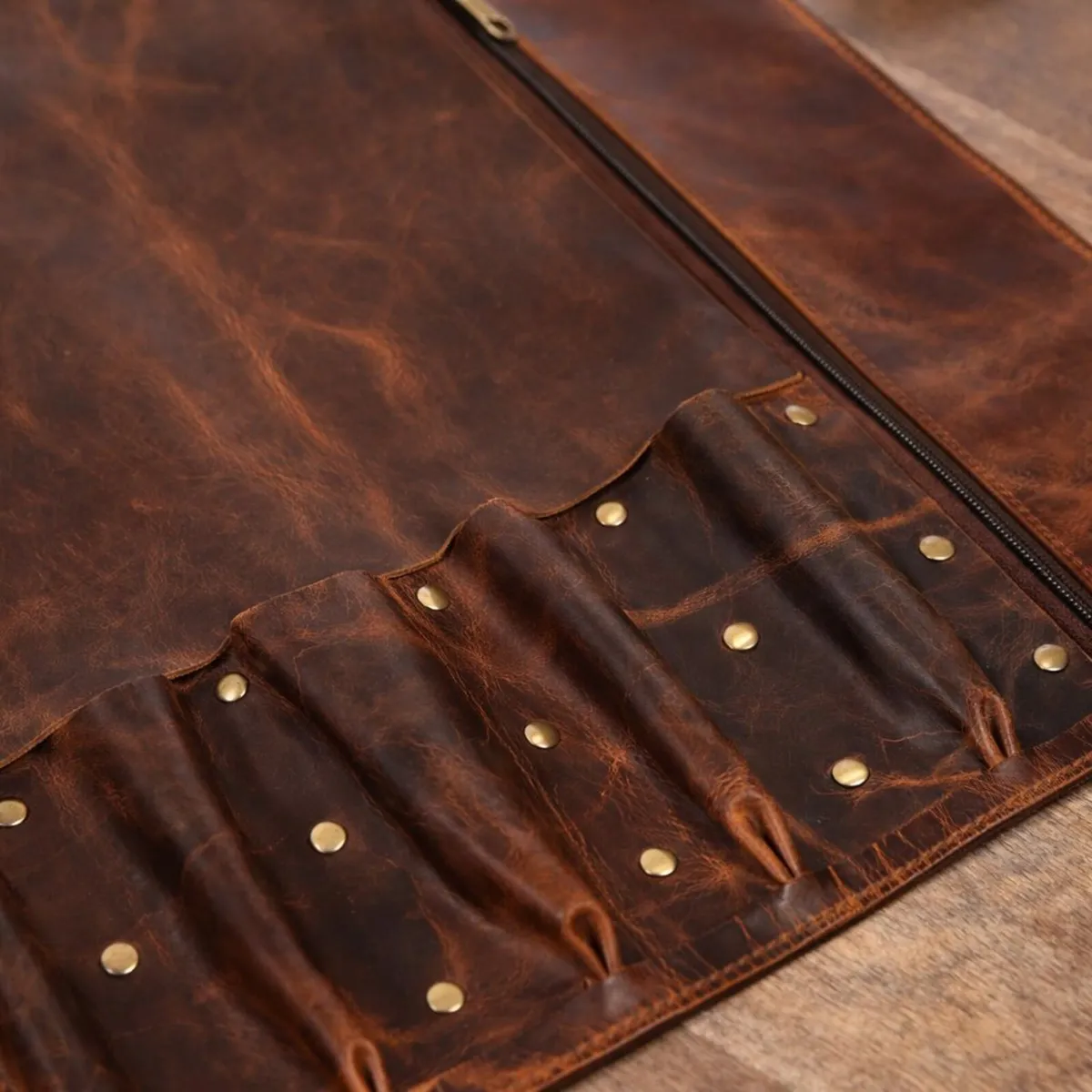 Genuine Leather Knife Roll Chef Knife Storage Bag - Image 3