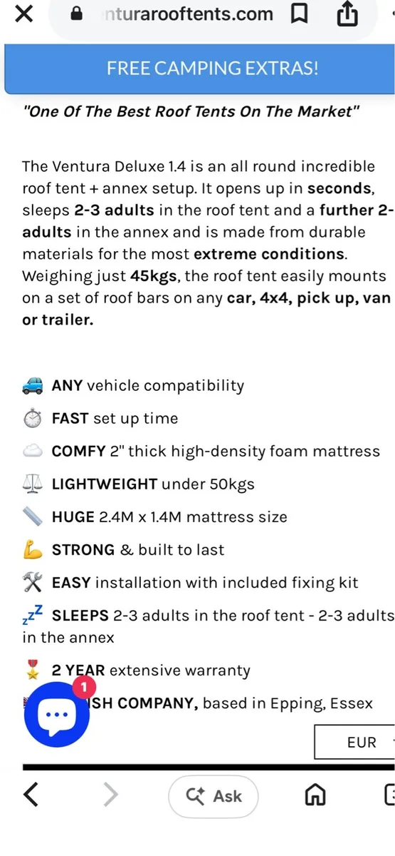Ventura Roof Tent, plus annex - Image 1