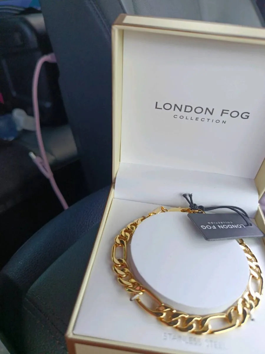 London Fog Gold link 8 inch Unisex Bracelet - Image 3