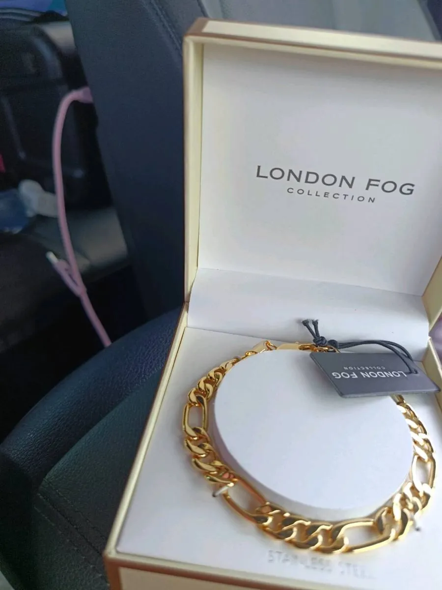 London Fog Gold link 8 inch Unisex Bracelet - Image 4