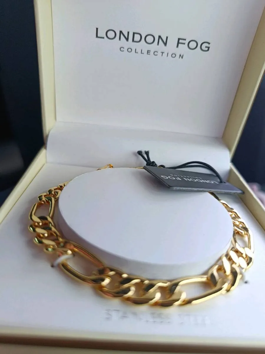 London Fog Gold link 8 inch Unisex Bracelet - Image 1