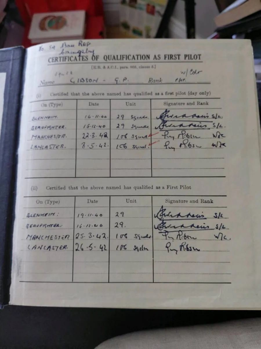 1976 guy Gibson pilots flight log book, - Image 2