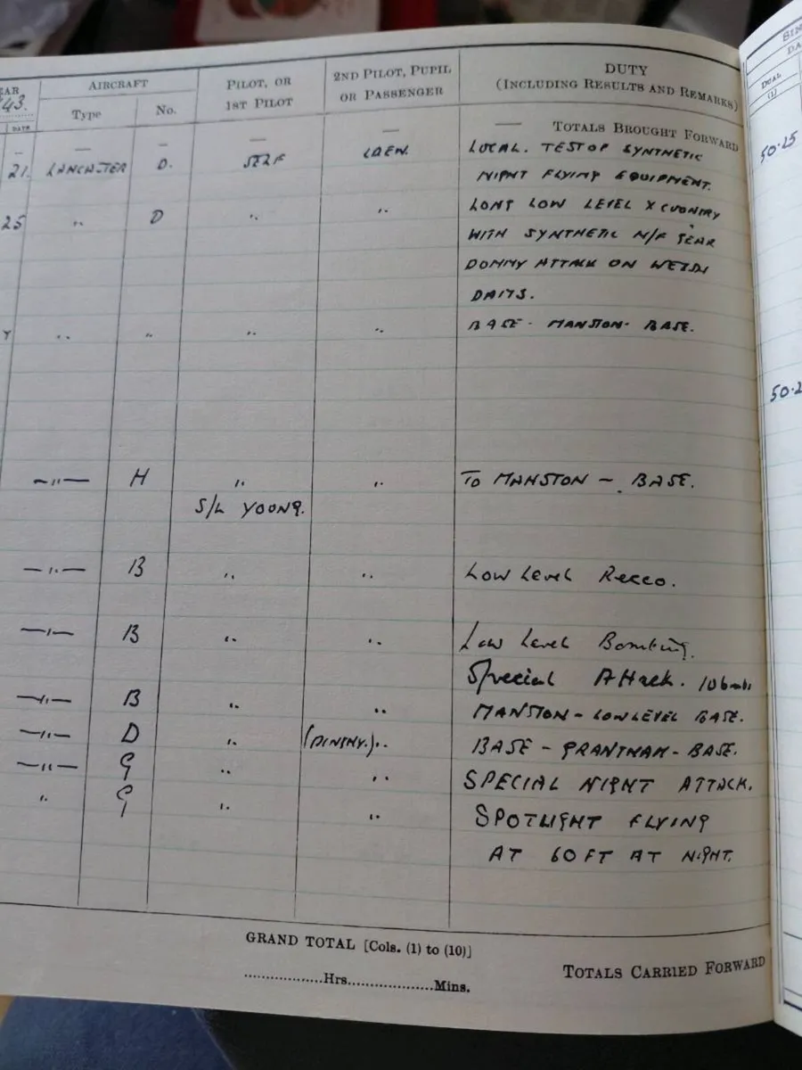 1976 guy Gibson pilots flight log book, - Image 3