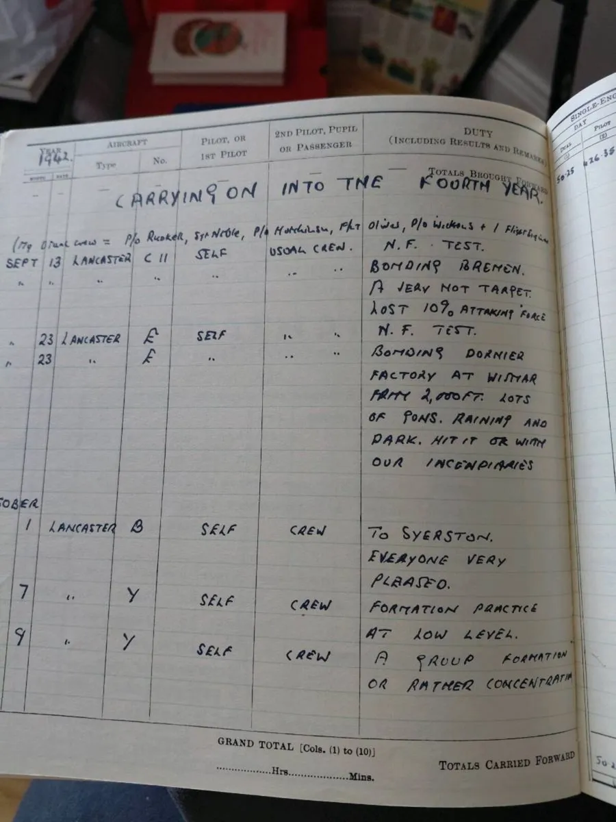 1976 guy Gibson pilots flight log book, - Image 4