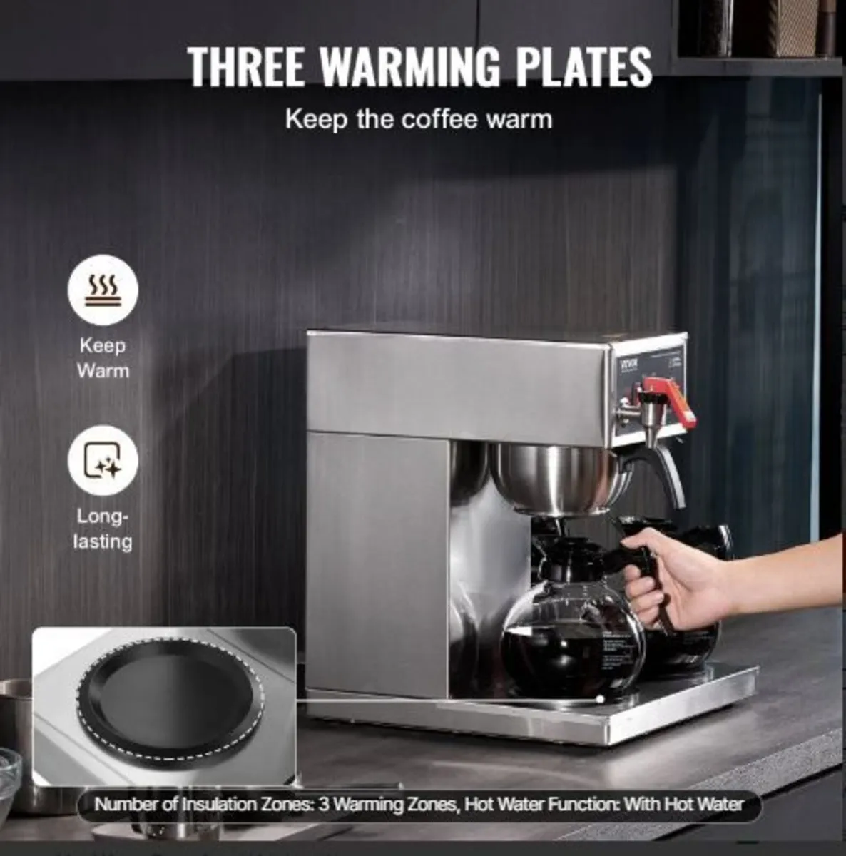 12 Cups Commercial Drip Coffee Maker - Image 2