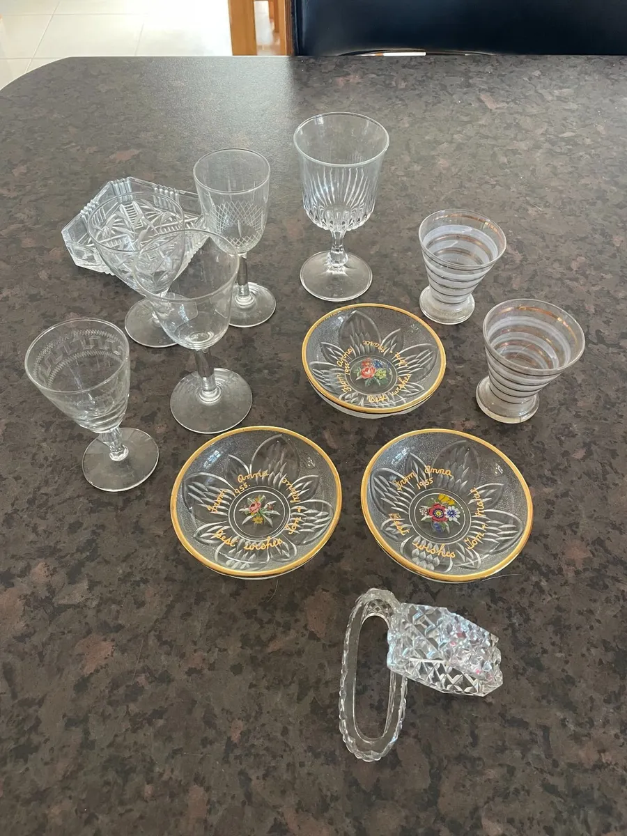 1950s Glassware JOB LOT. Napkin rings etc, sherry - Image 1