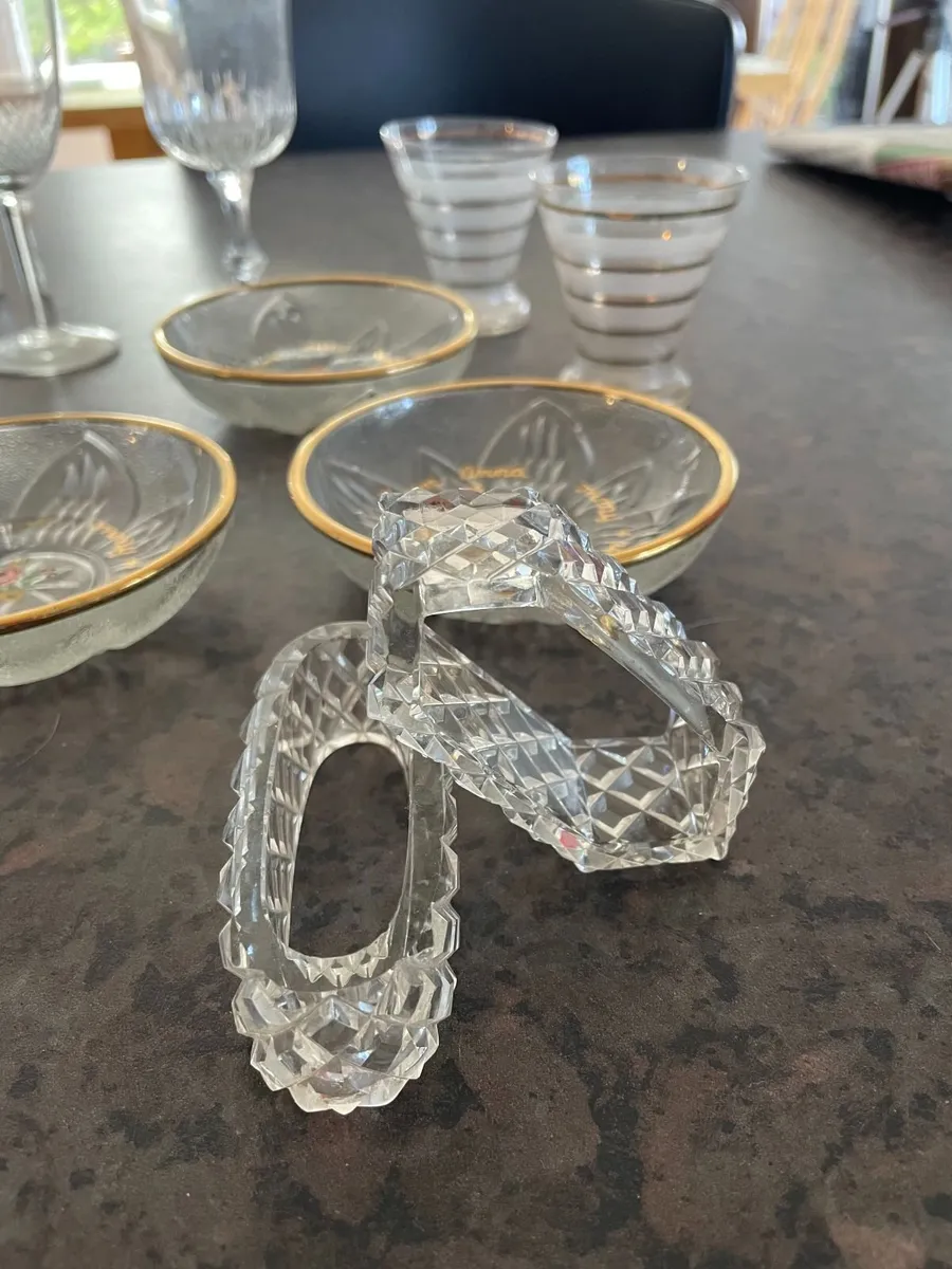 1950s Glassware JOB LOT. Napkin rings etc, sherry - Image 4