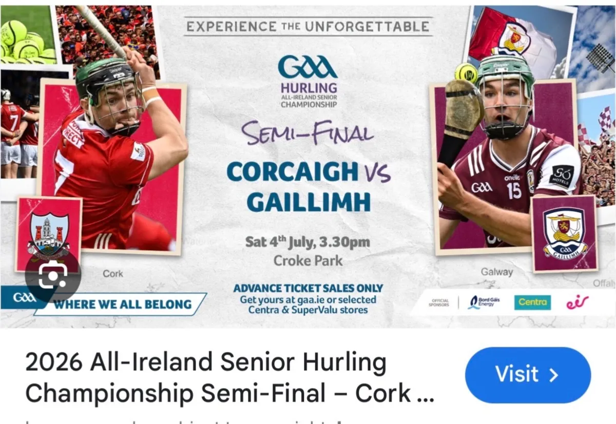Cork V Galway Tickets