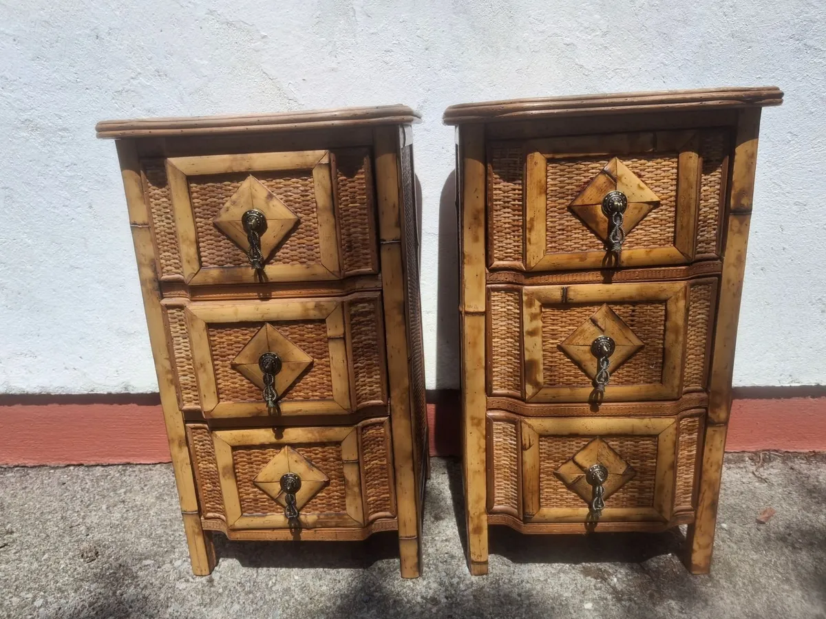 2 Bathroom Bamboo Effect Lockers €90 for both. - Image 1