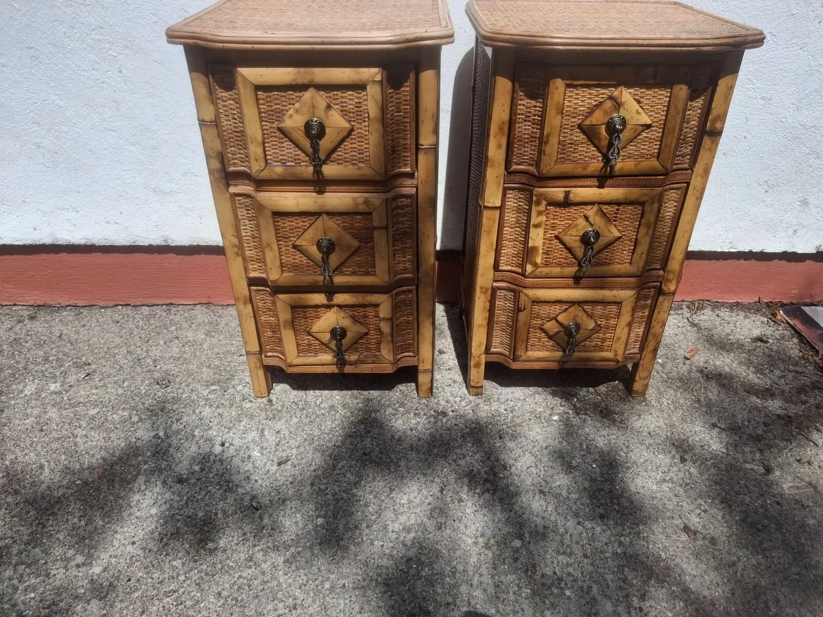 2 Bathroom Bamboo Effect Lockers €90 for both. - Image 2