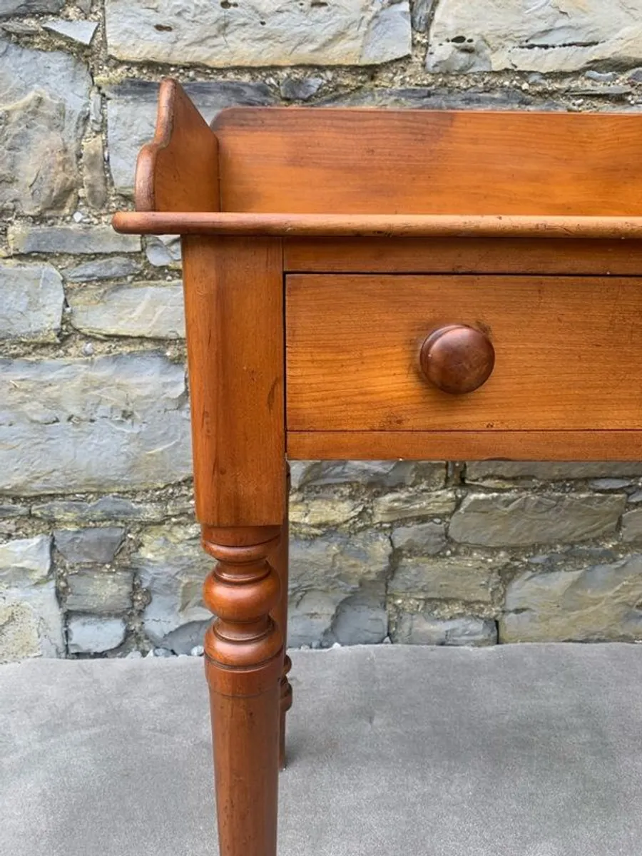 Victorian Pine Side Table with Gallery Back. - Image 3