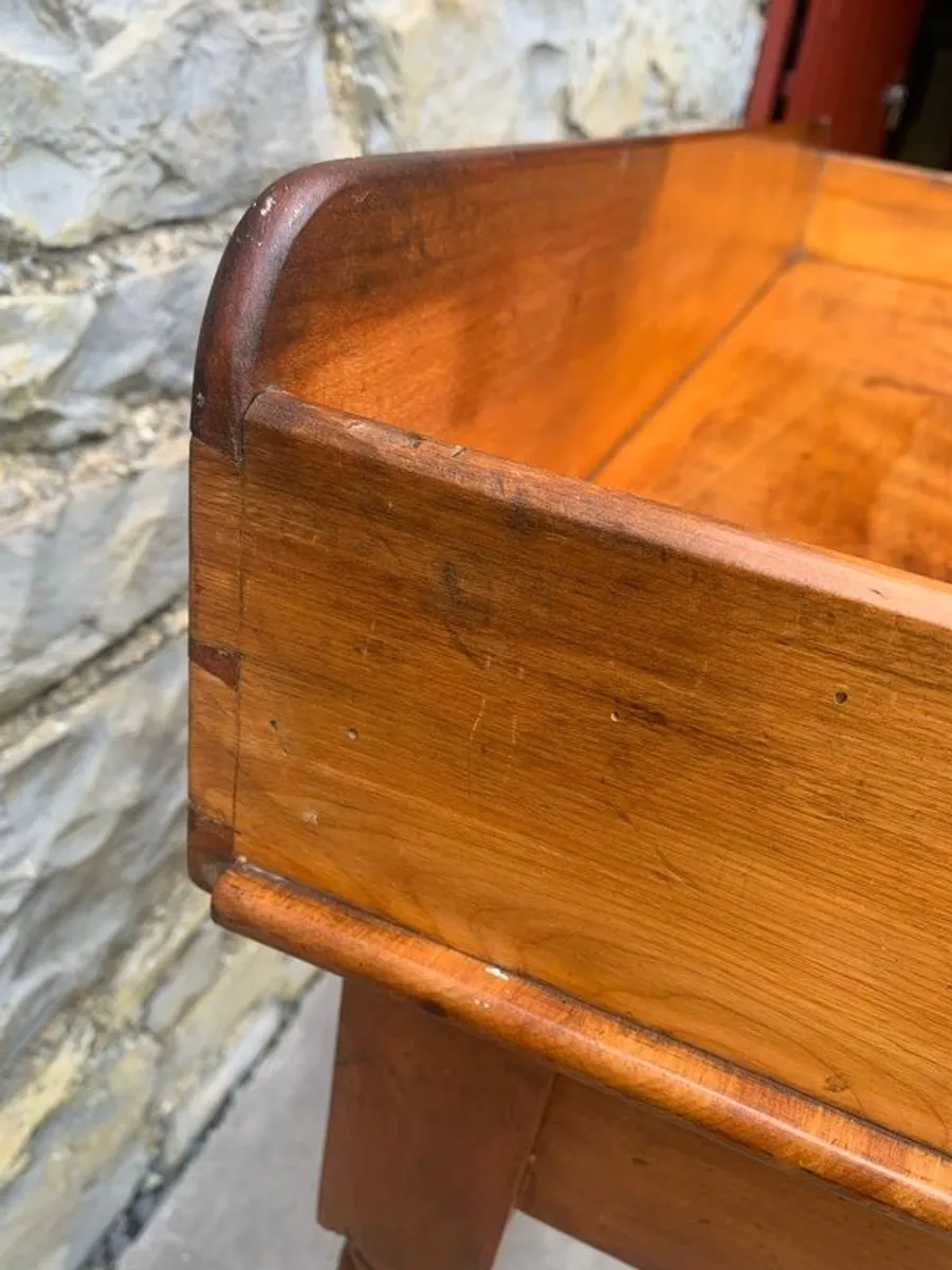 Victorian Pine Side Table with Gallery Back. - Image 4