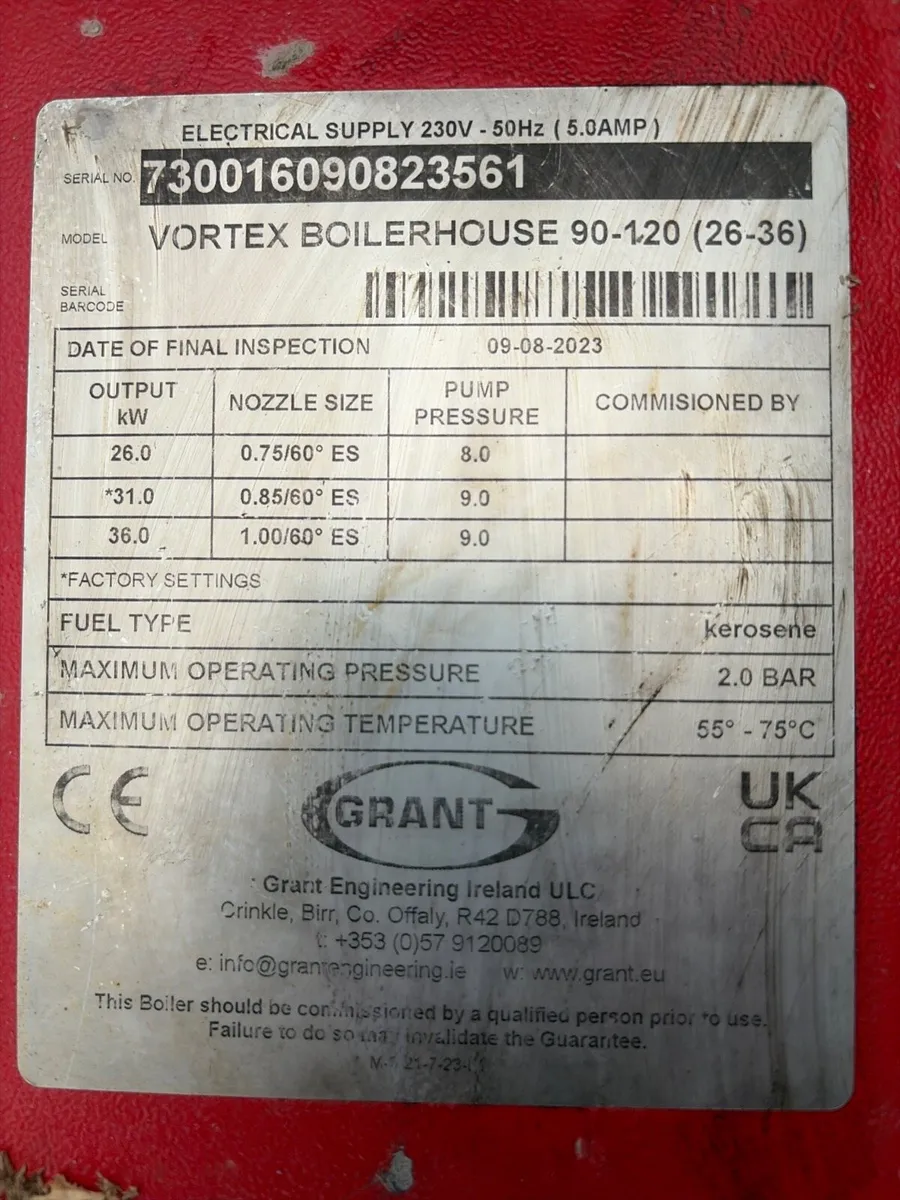 Grant vortex boiler - Image 1