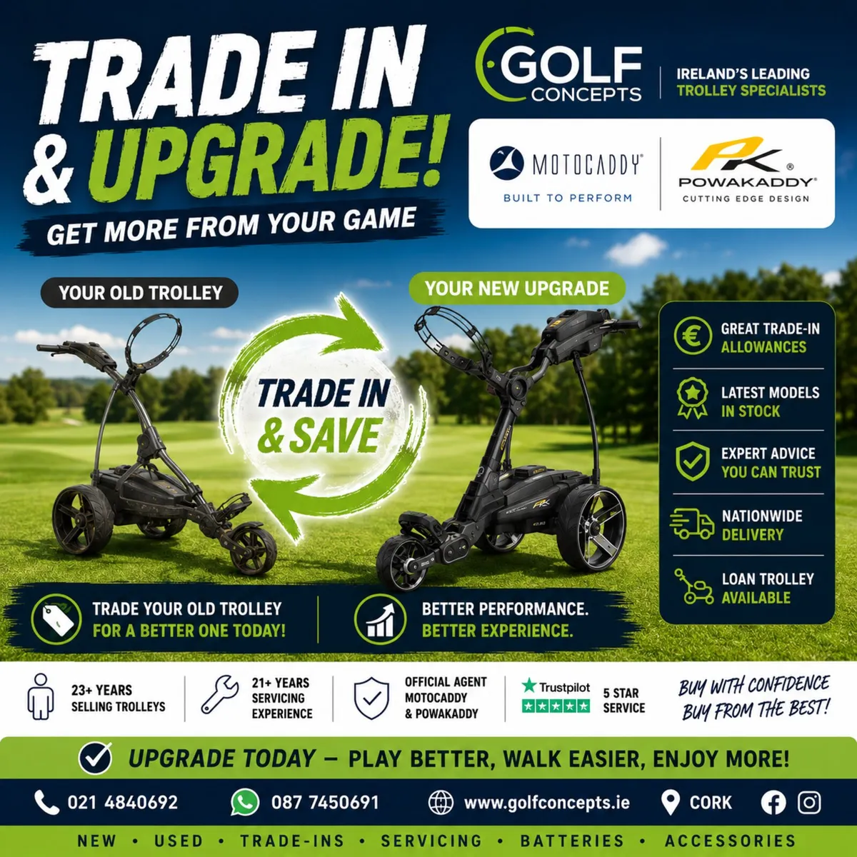 Motocaddy and powakaddy at Golf concepts