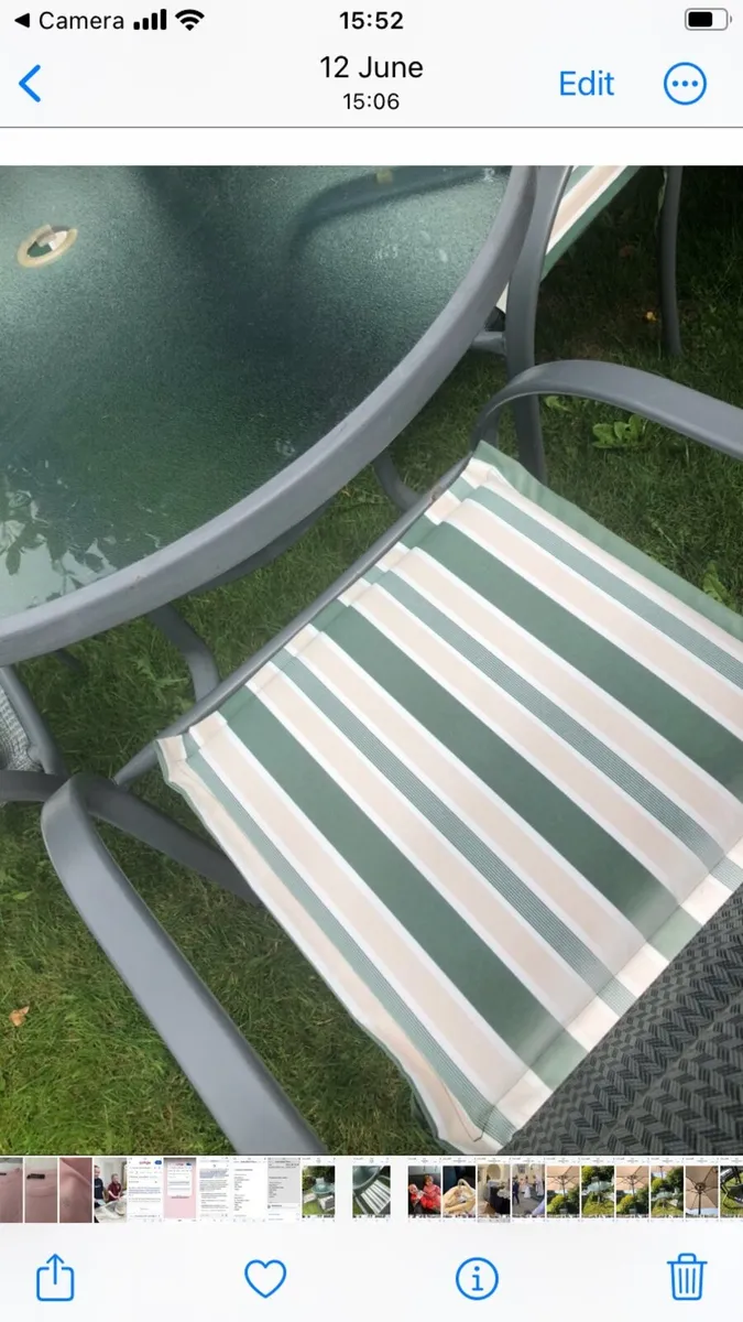 Outdoor Table Chairs and Parasol - Image 4