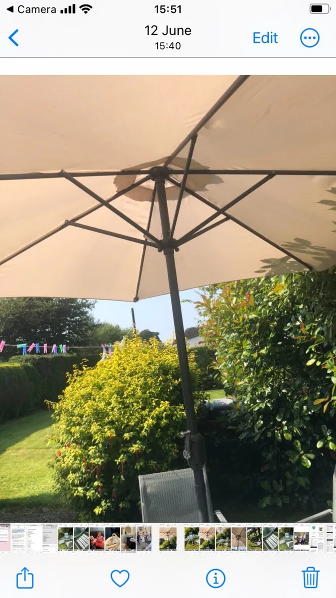 Outdoor Table Chairs and Parasol - Image 2