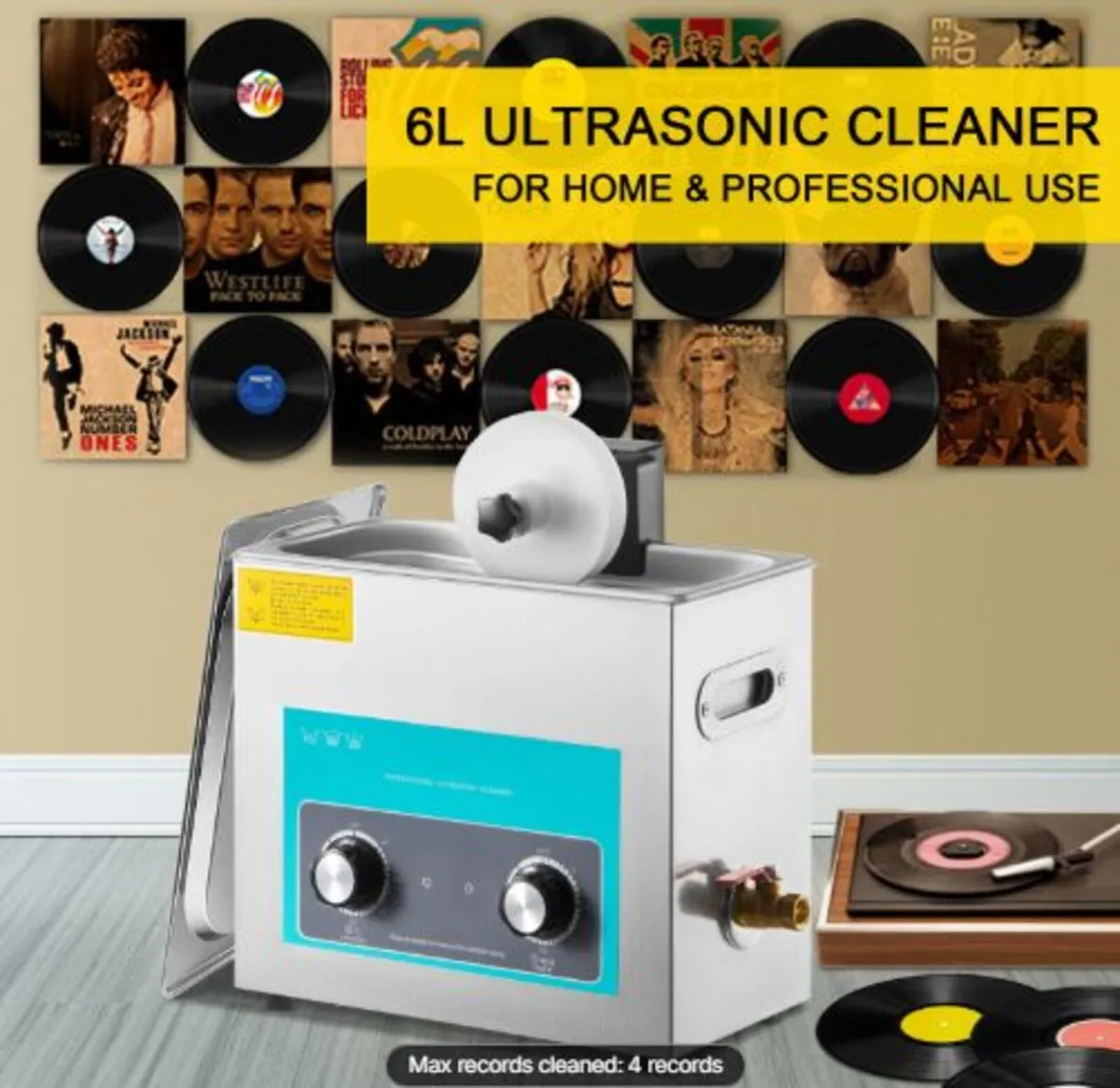 Ultrasonic Vinyl Record Cleaner 6L 40kHz Vinyl - Image 3