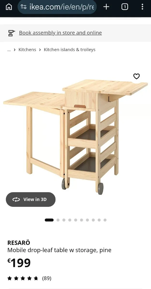 Drop leaf table with storage - Image 2