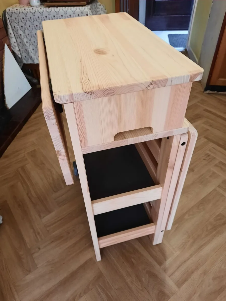 Drop leaf table with storage - Image 3