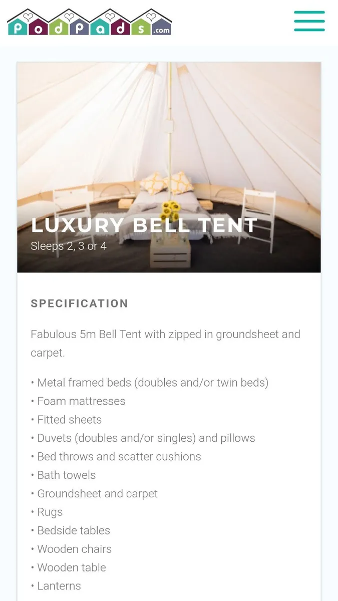 All Together Now Festival 2 Person Glamping Tent - Image 3