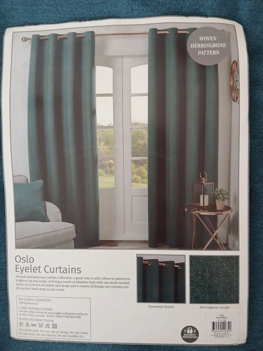 2no. DIVANTE Oslo Eyelet Curtains 66"x54 "90"x90" - Image 3