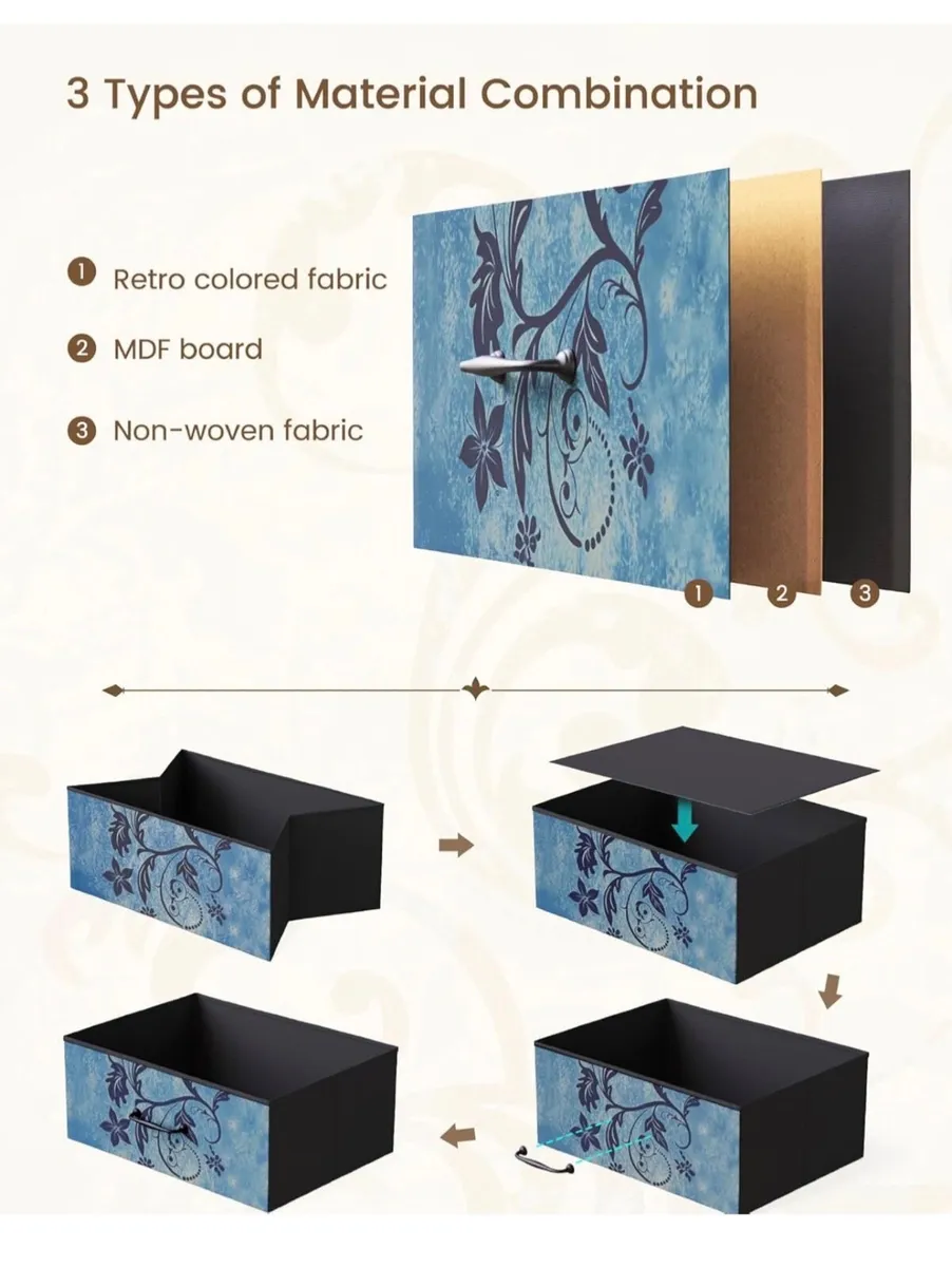 Chest of Drawers, 7 Fabric Drawers Dresser Cabinet - Image 3