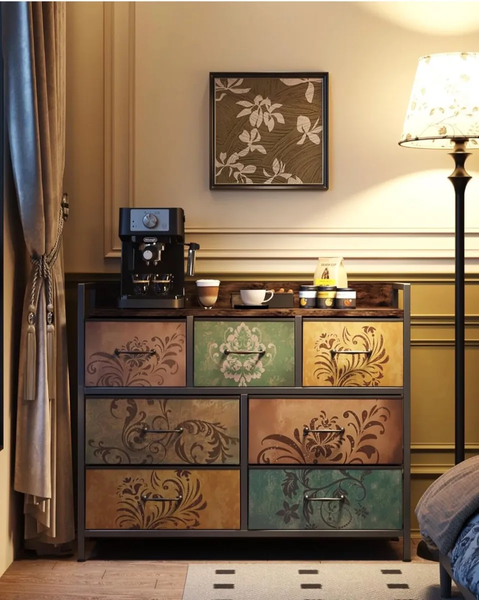 Chest of Drawers, 7 Fabric Drawers Dresser Cabinet - Image 1