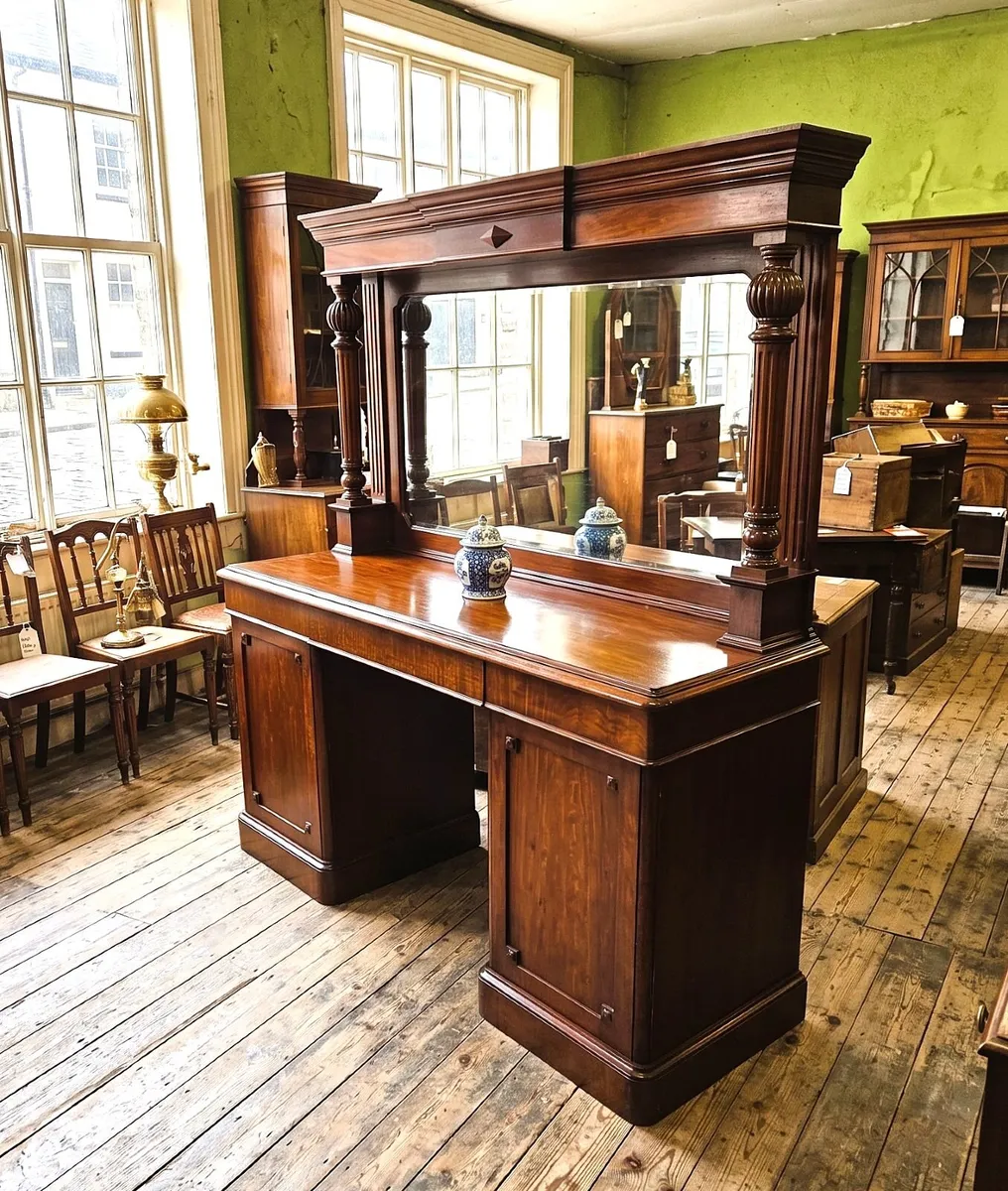 Victorian Irish Sideboard with Mirror-Circa 1870 - Image 1