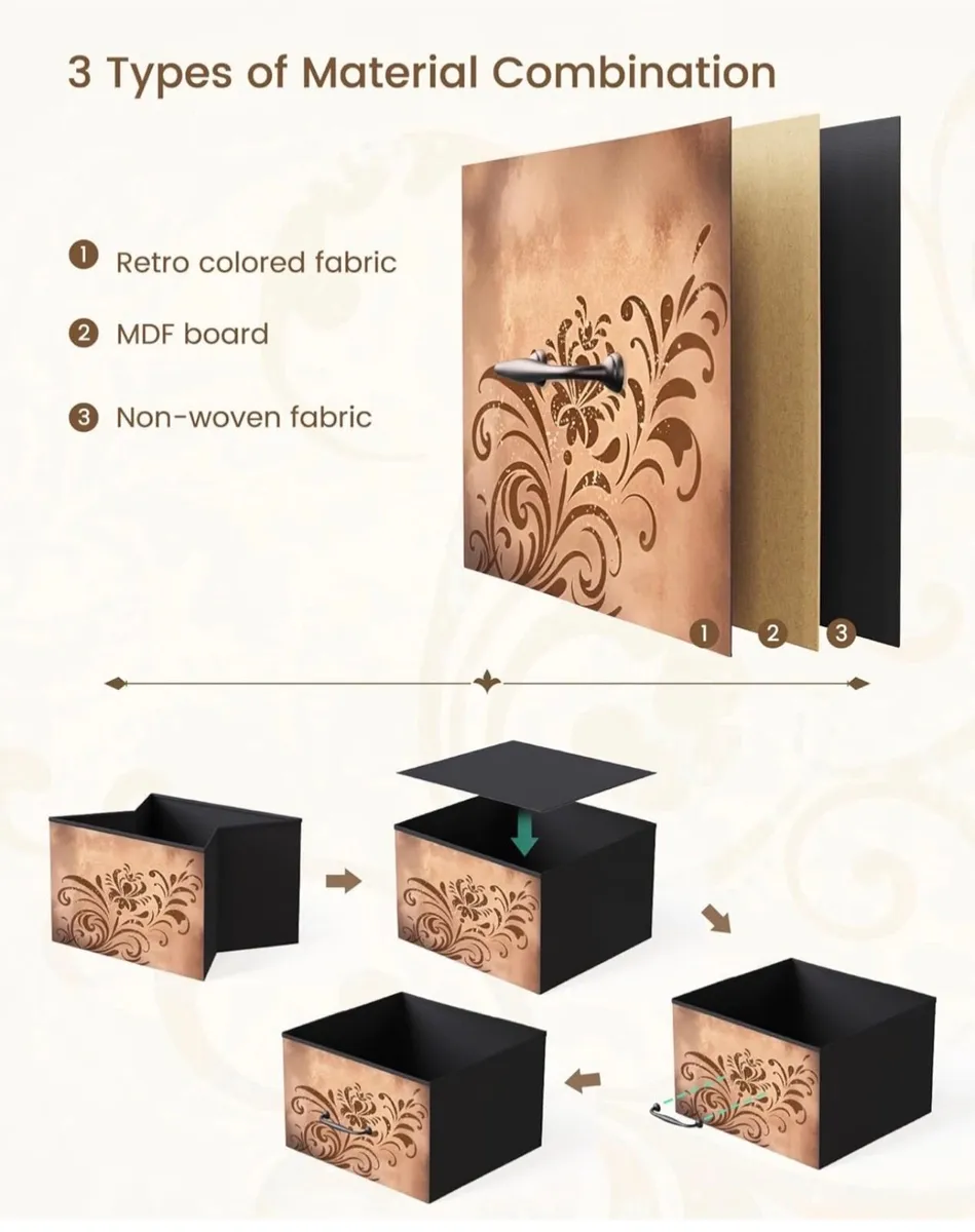 Chest of Drawers, 8 Fabric Drawers Dresser Cabinet - Image 3