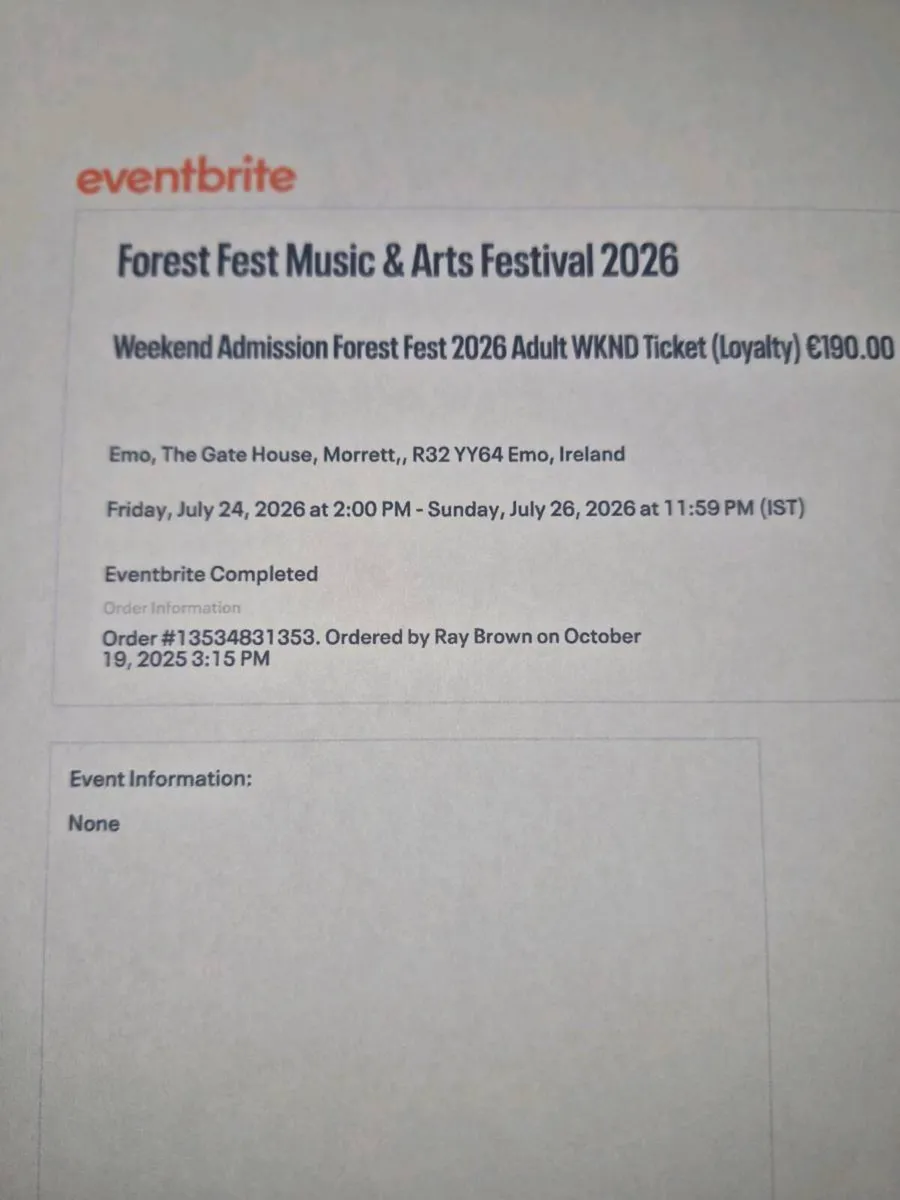Forest Fest 2 Weekend and Campervan tickets - Image 3