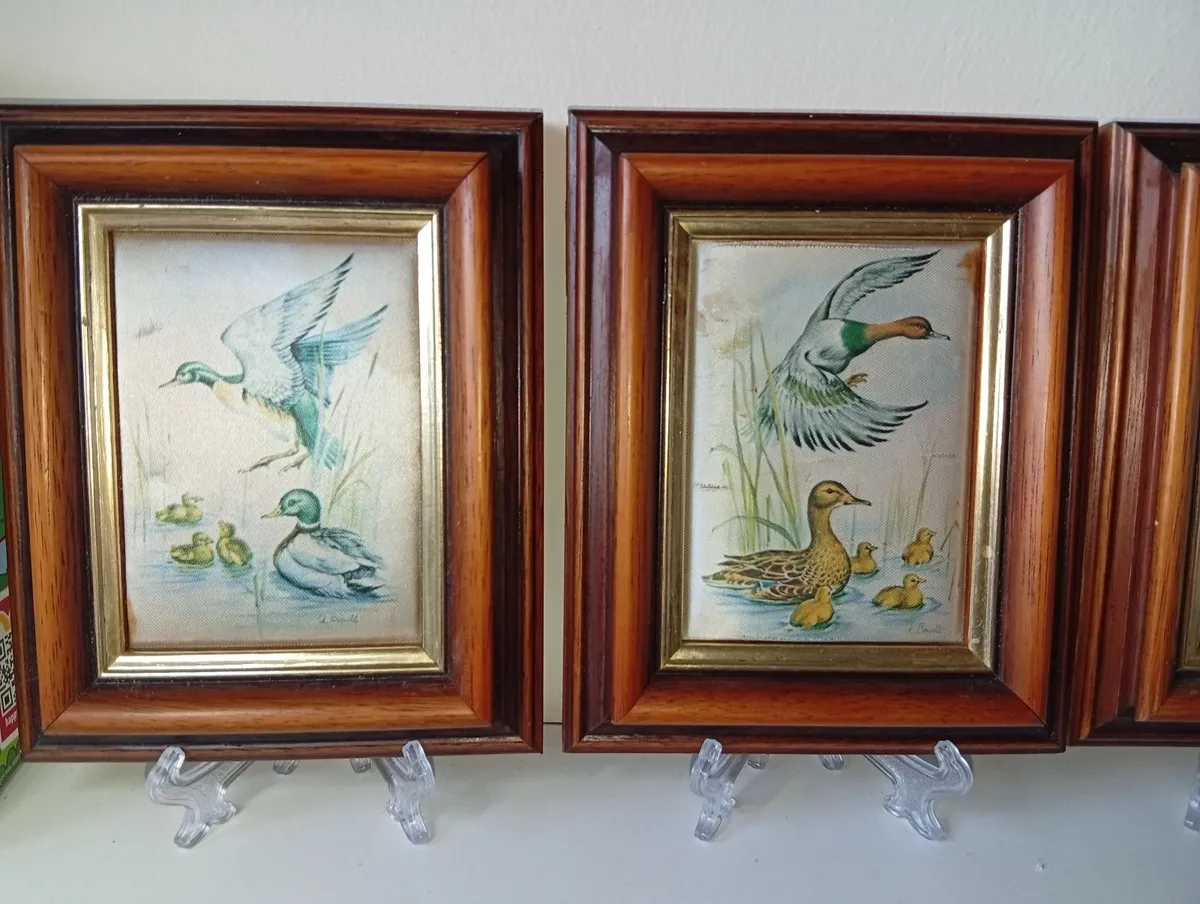 3 VTG Small Framed Miniature Print on Silk ireland - Image 3