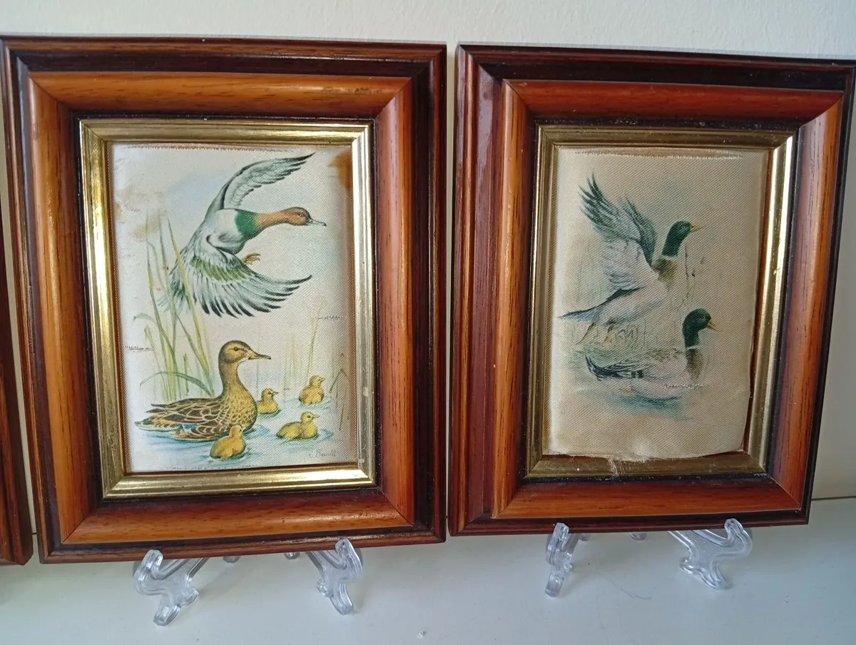 3 VTG Small Framed Miniature Print on Silk ireland - Image 2